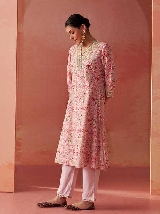 Embroidered Tunic With Trouser Co-Ords