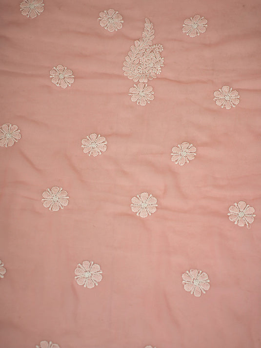 Ethnic Motifs Embroidered Chikankari Unstitched Dress Material