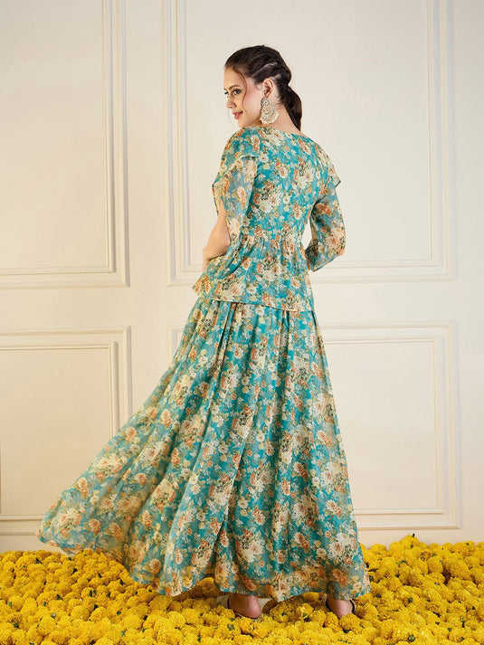 Printed Top With Skirt Co-Ords
