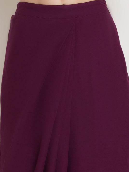 Embellished Mirror Work Top With Skirt