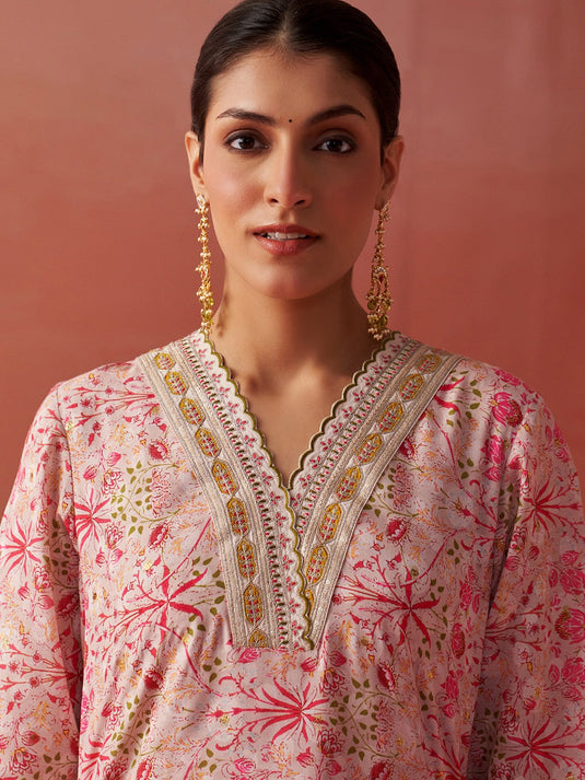 Embroidered Tunic With Trouser Co-Ords