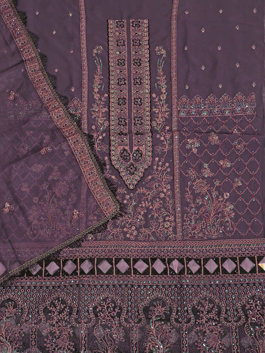 Women Sequenced Embroidered Unstitched Dress Material