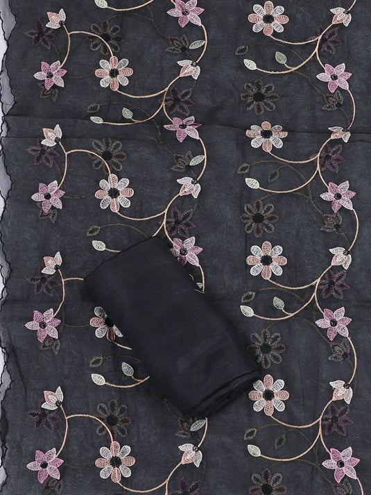 Floral Embroidered Unstitched Dress Material