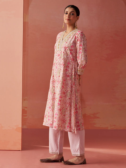 Embroidered Tunic With Trouser Co-Ords