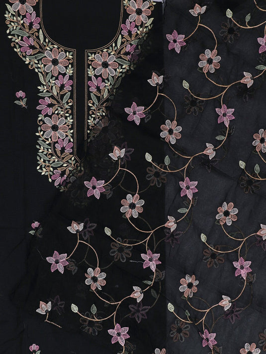 Floral Embroidered Unstitched Dress Material