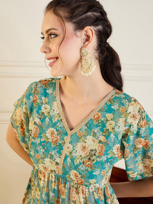 Printed Top With Skirt Co-Ords
