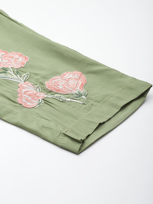 Women Embroidered Pure Silk Co-Ords