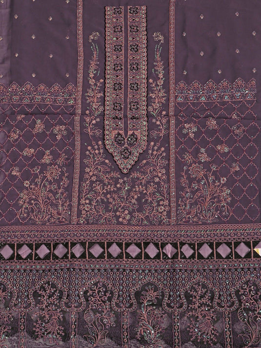 Women Sequenced Embroidered Unstitched Dress Material