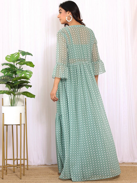 Printed Top & Sharara Shrug