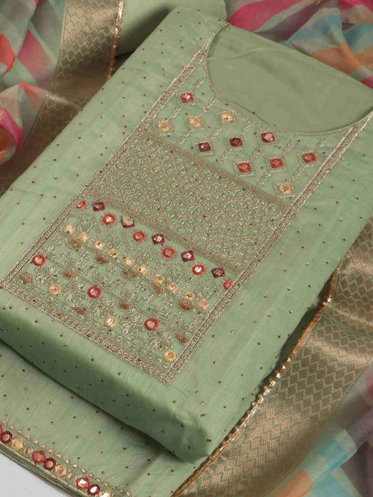 Embroidered Unstitched Dress Material