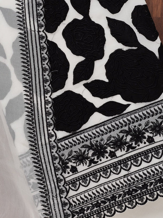 Floral Embroidered Unstitched Dress Material