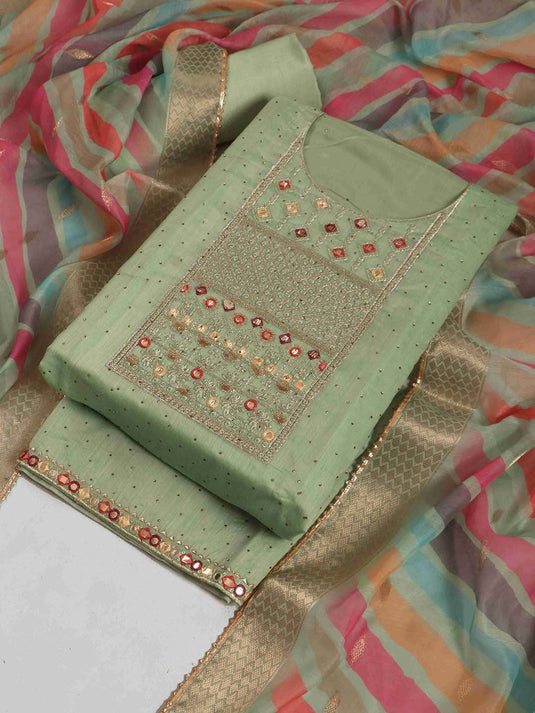 Embroidered Unstitched Dress Material