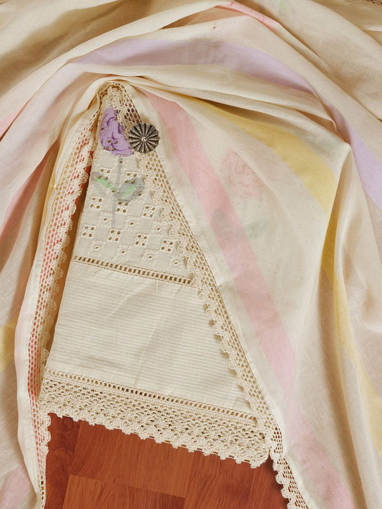 Self Designed Pure Cotton Semi-Stitched Dress Material