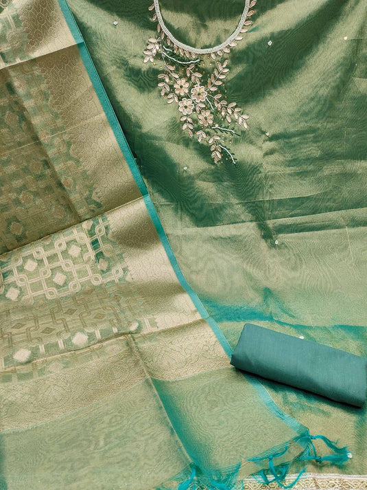 Floral Embroidered Unstitched Dress Material