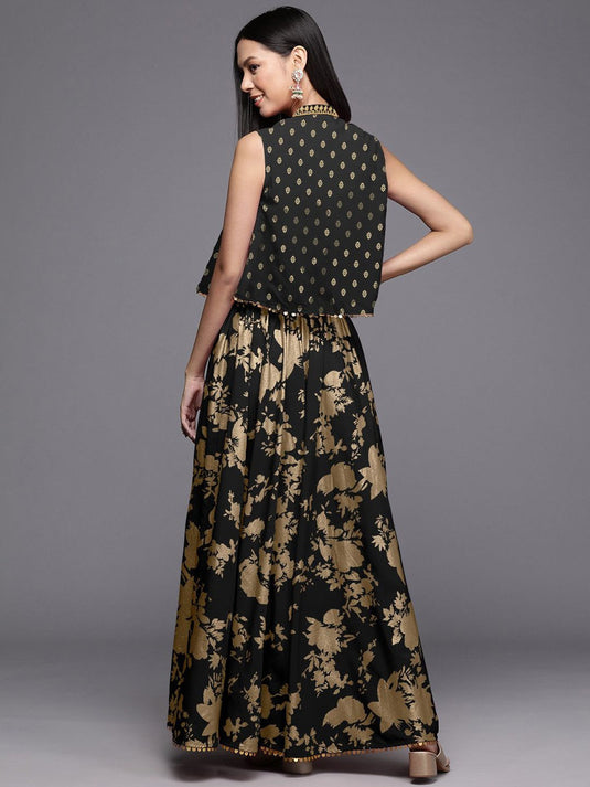 Women Floral Printed Top With Lehenga & Shrug