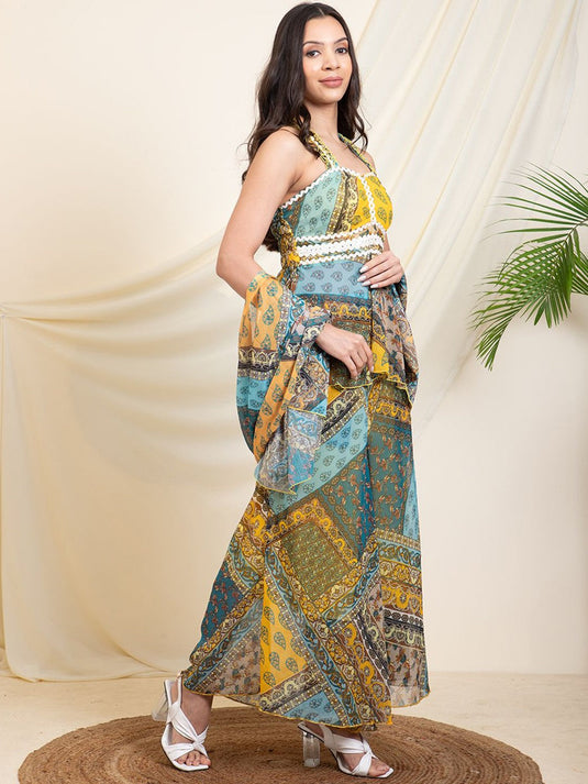 Printed Top & Sharara With Dupatta Co-Ords