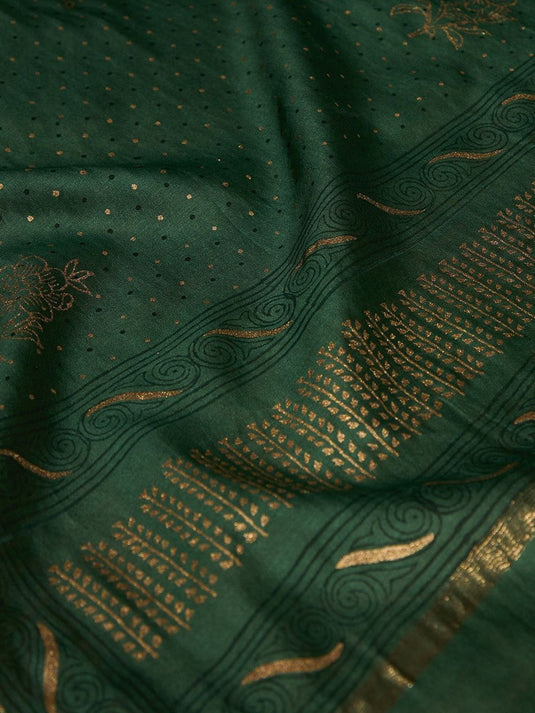 Floral Printed Pure Silk Unstitched Dress Material