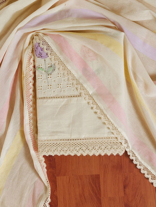 Self Designed Pure Cotton Semi-Stitched Dress Material