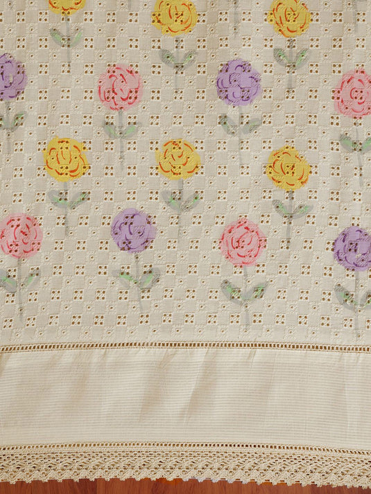 Self Designed Pure Cotton Semi-Stitched Dress Material