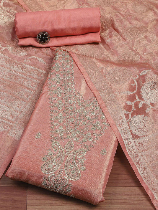 Embroidered Unstitched Dress Material