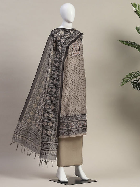 Woven Design Unstitched Dress Material