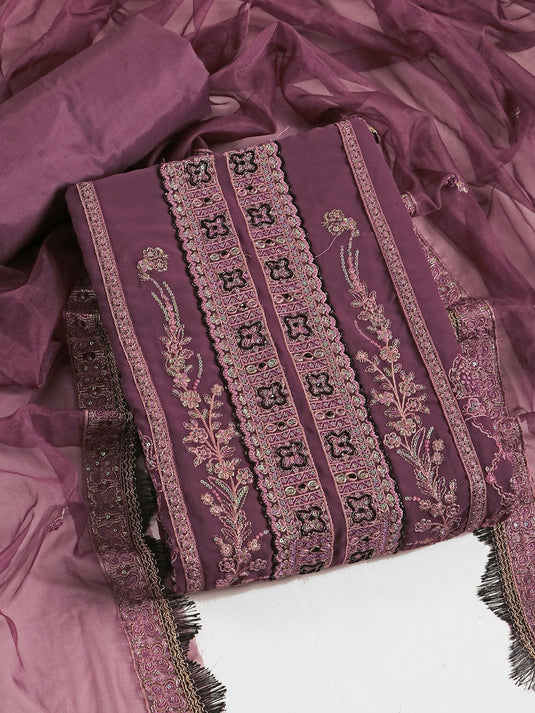 Women Embellished Unstitched Dress Material