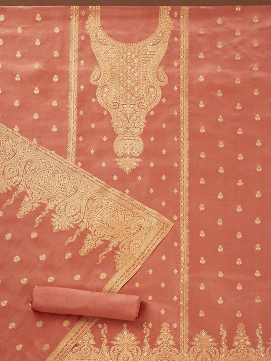 Ethnic Motifs Woven Design Unstitched Dress Material