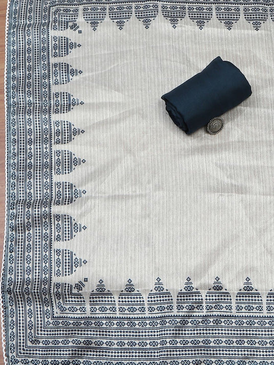 Printed Linen Unstitched Dress Material