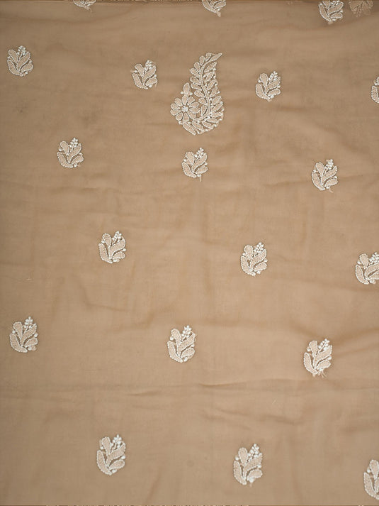 Ethnic Motif Embroidered Unstitched Chikankari Dress Material