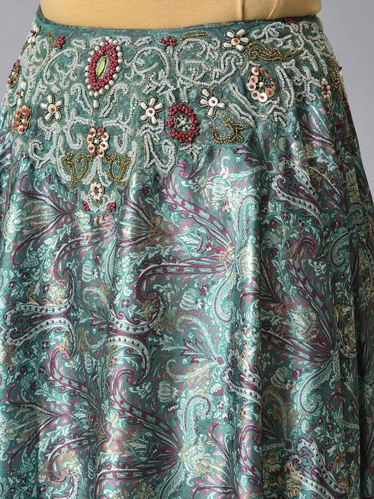 Women Printed Shirt with Skirt Co-Ords Set
