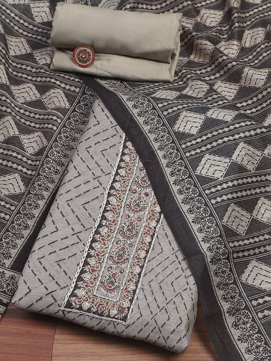 Woven Design Unstitched Dress Material