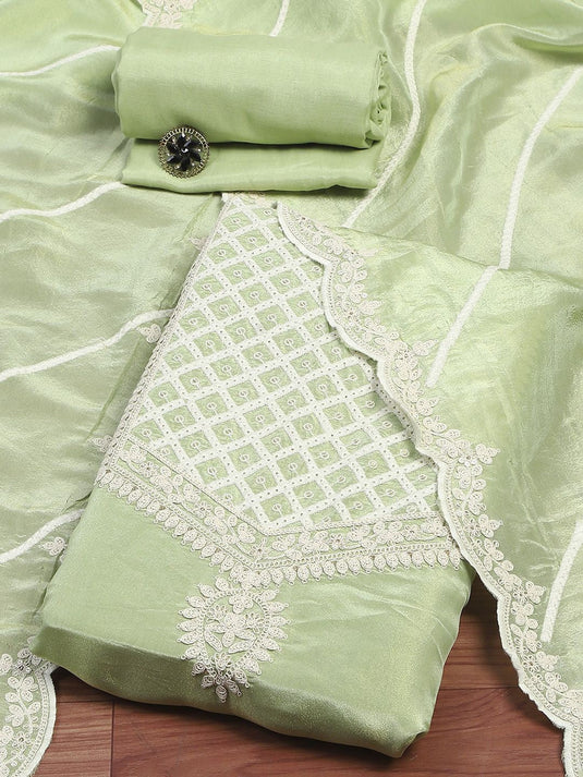 Floral Embroidered Unstitched Dress Material