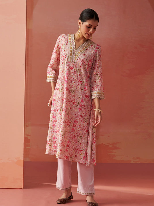 Embroidered Tunic With Trouser Co-Ords