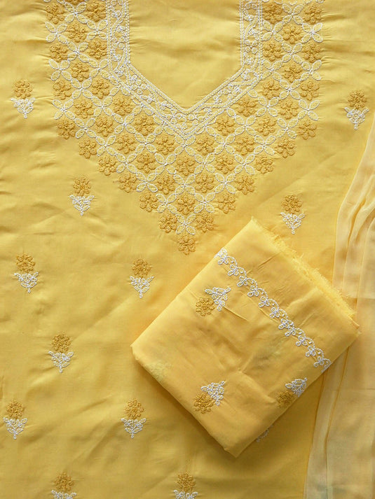 Embroidered Unstitched Dress Material