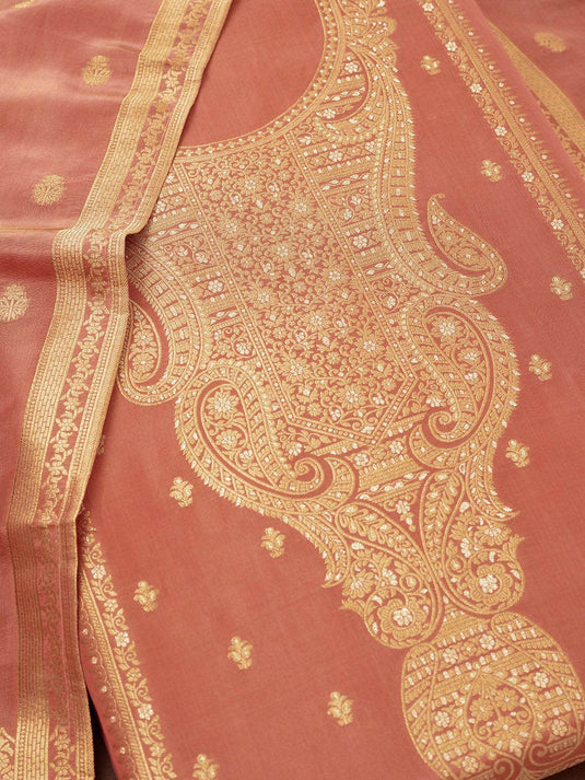 Ethnic Motifs Woven Design Unstitched Dress Material