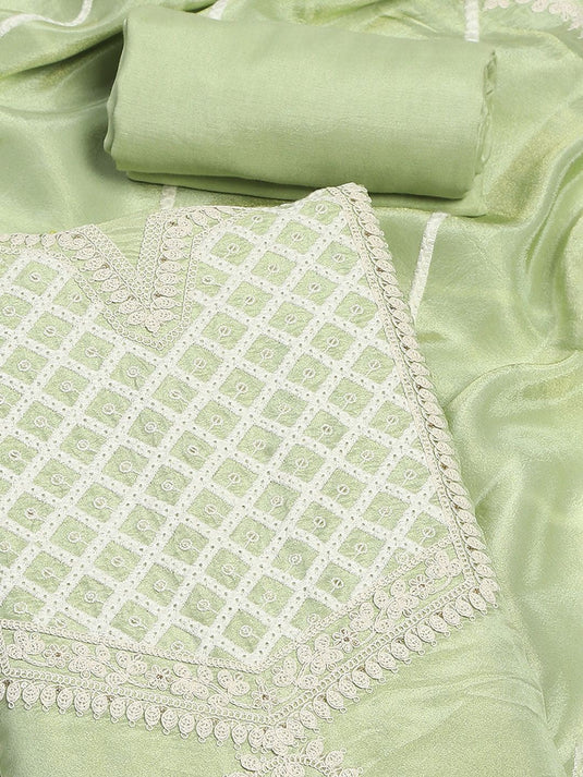 Floral Embroidered Unstitched Dress Material
