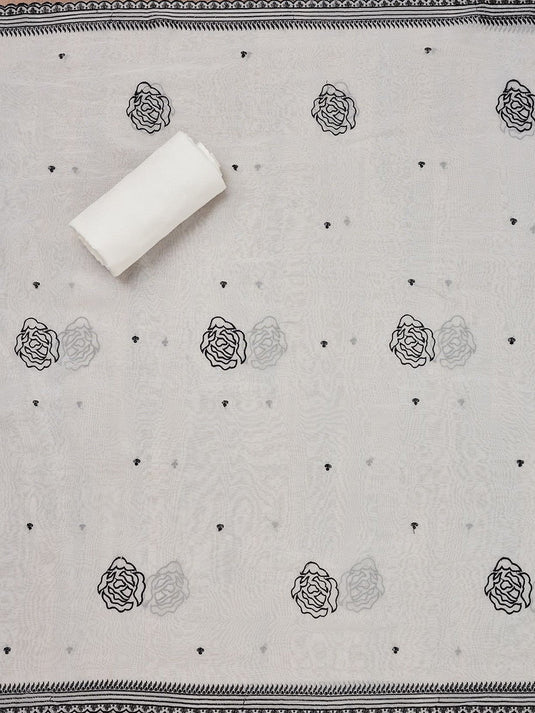 Floral Embroidered Unstitched Dress Material
