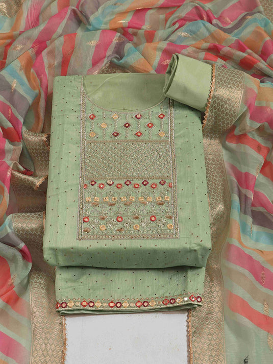 Embroidered Unstitched Dress Material